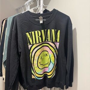NIRVANA Black Sweater with Colorful Graphic